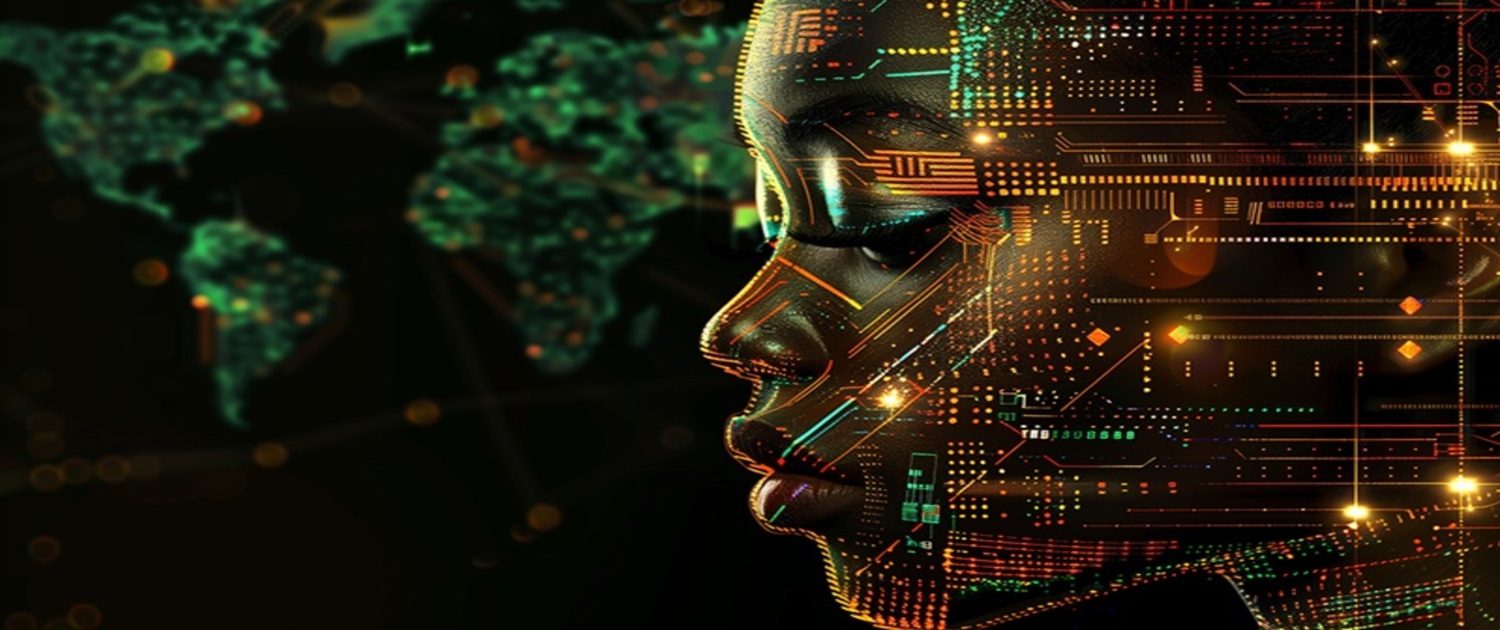 digital map of africa - concept of technological growth